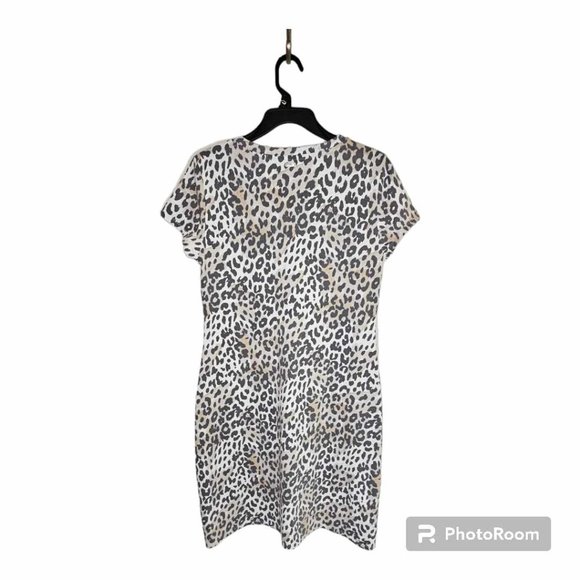 Marc New York - Andrew Marc Women’s Snow Leopard Dress Size L - Picture 3 of 12